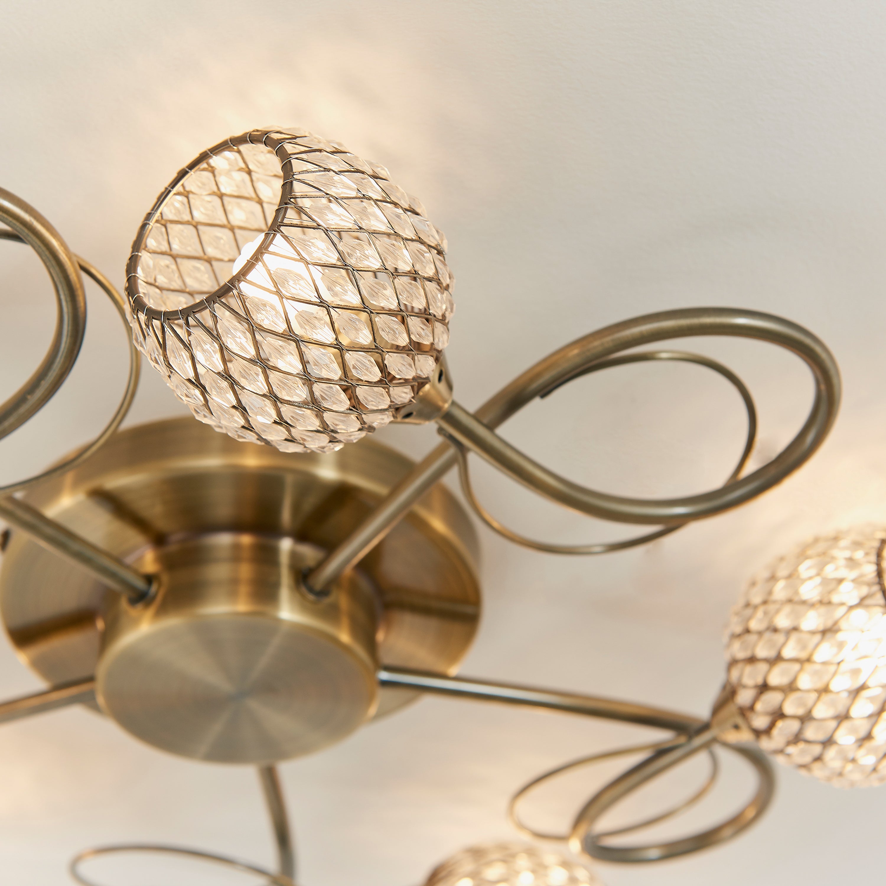 Arden Antique Brass LED Ceiling Light | 5 Lights